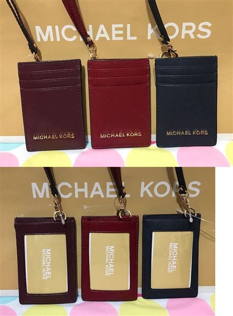 michael kors large badge|Michael Kors lanyard id holder.